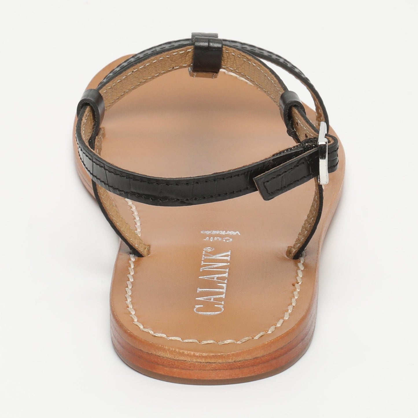 PRACA sandales en cuir black croco