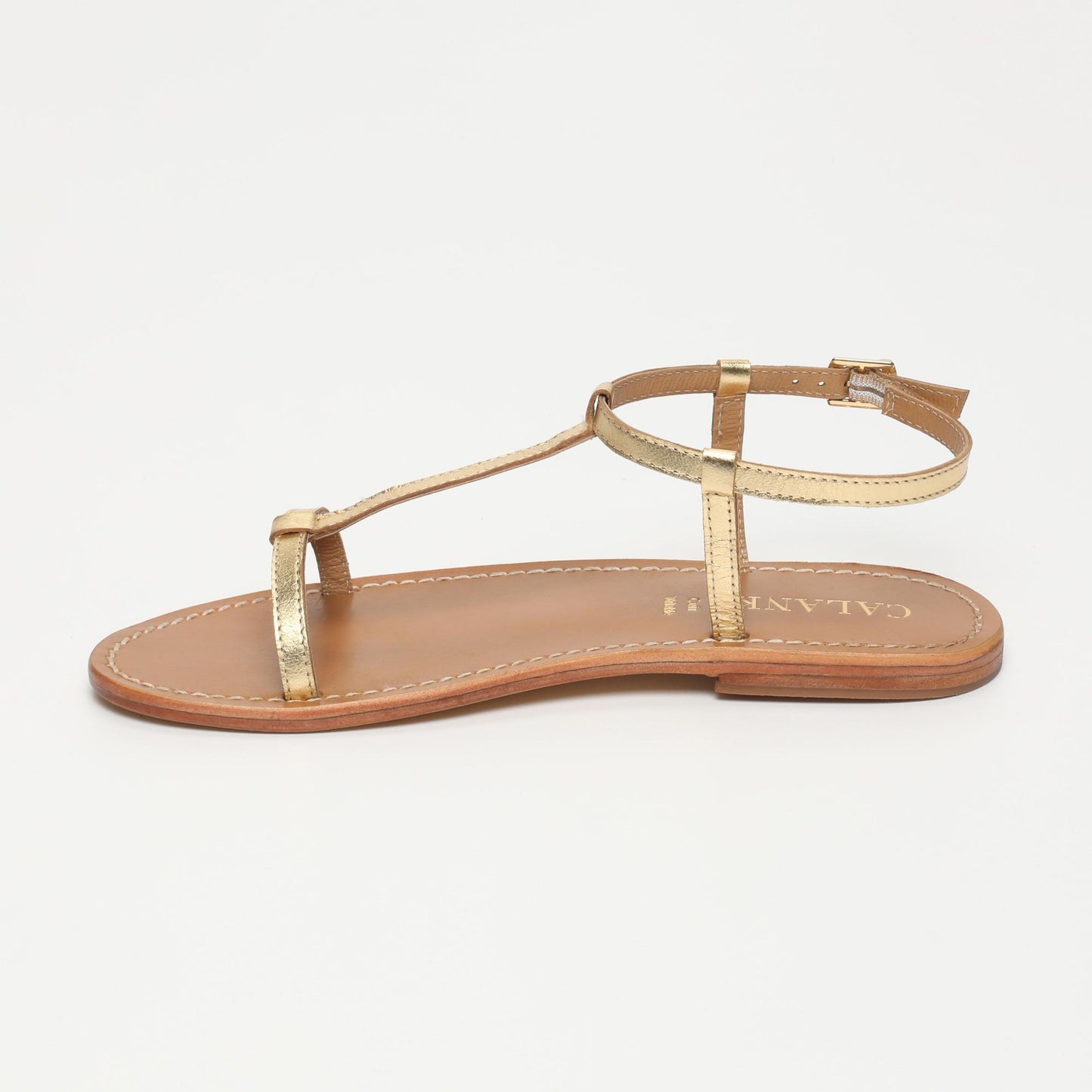 PRACA sandales en cuir dark gold