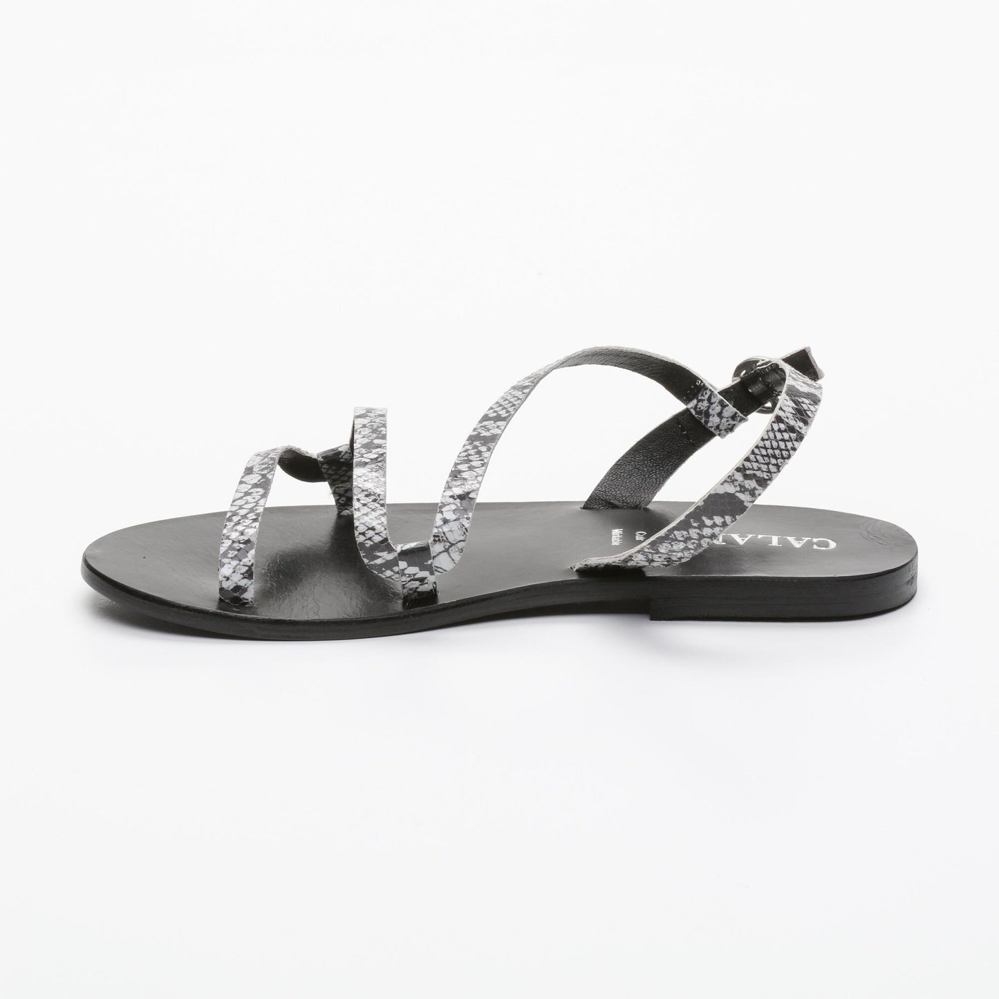 RENSKE sandales en cuir b&w snake