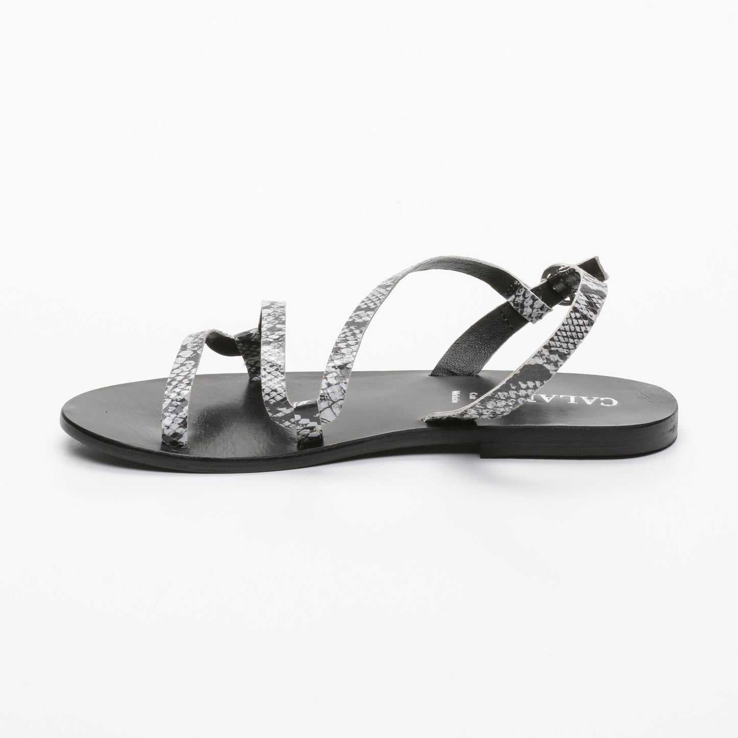 RENSKE sandales en cuir b&w snake