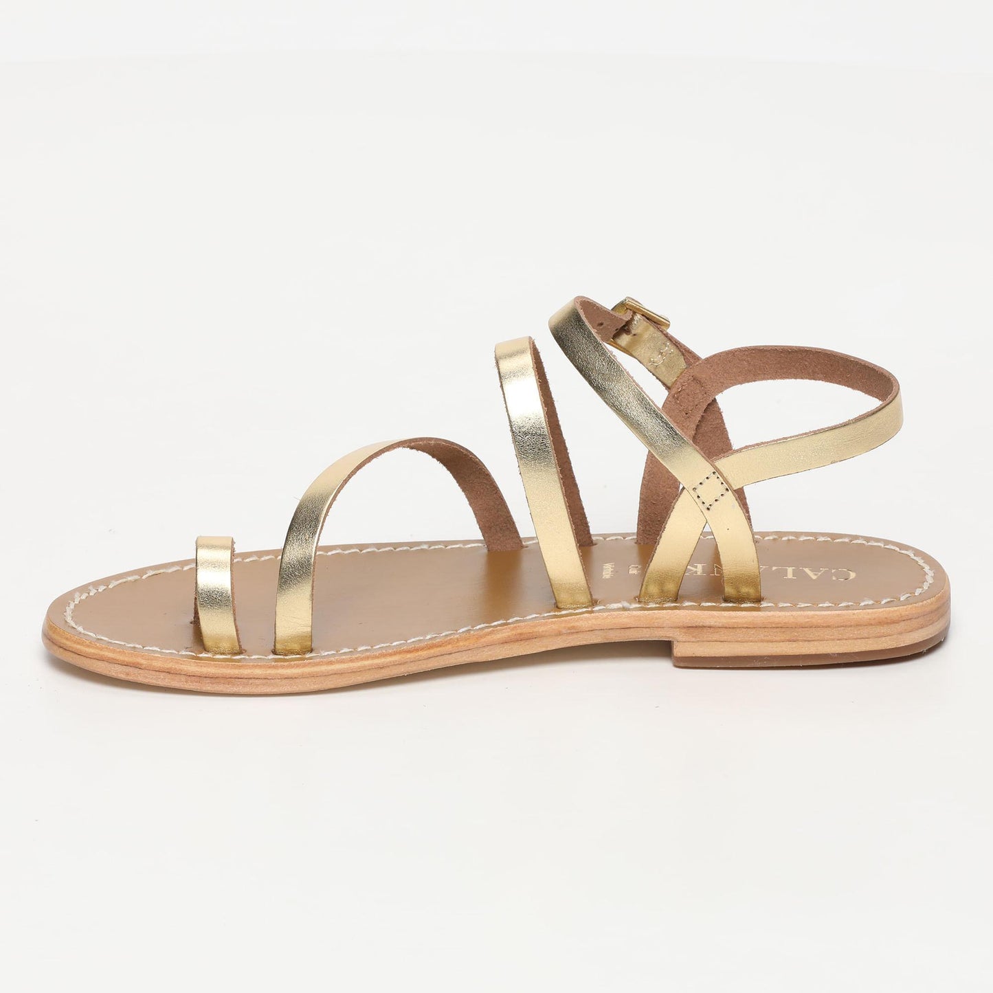 RIVOLI sandales en cuir dark gold