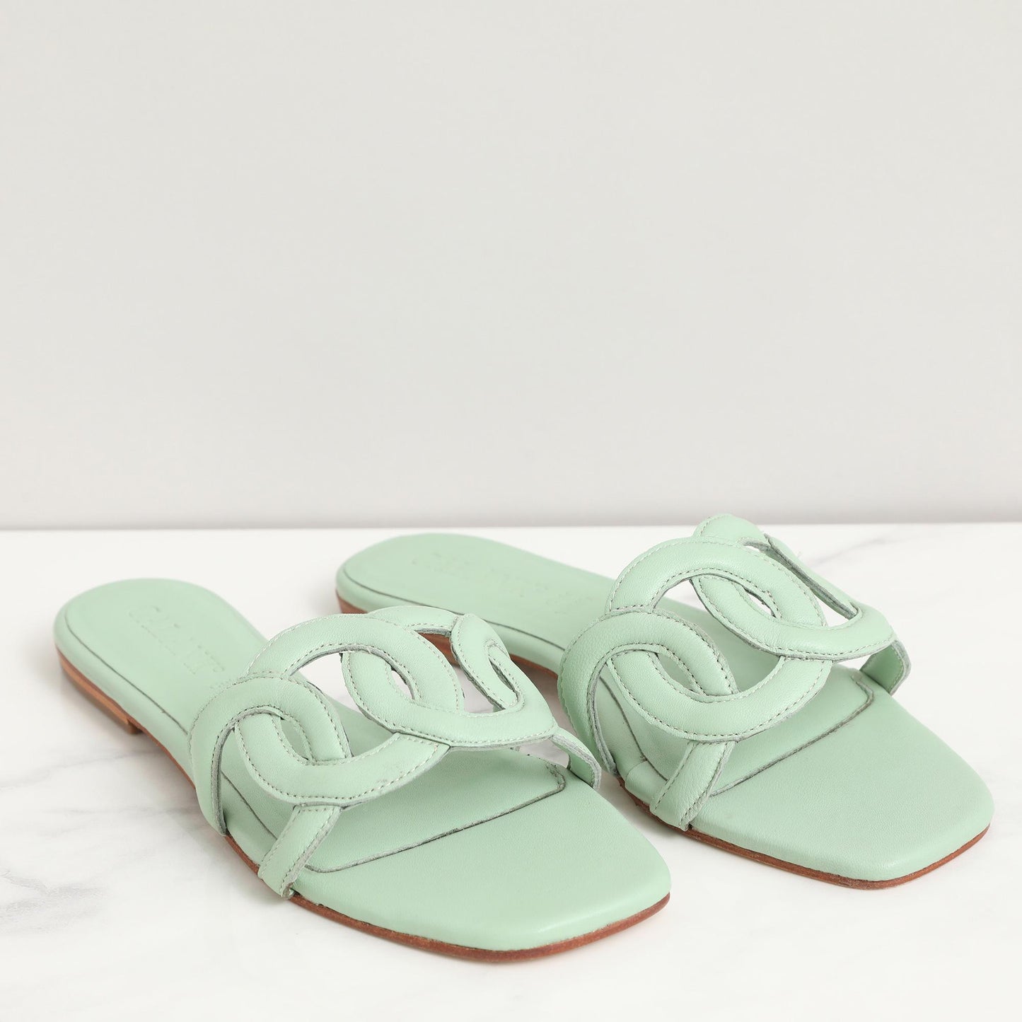 ROMI sandales en cuir mint