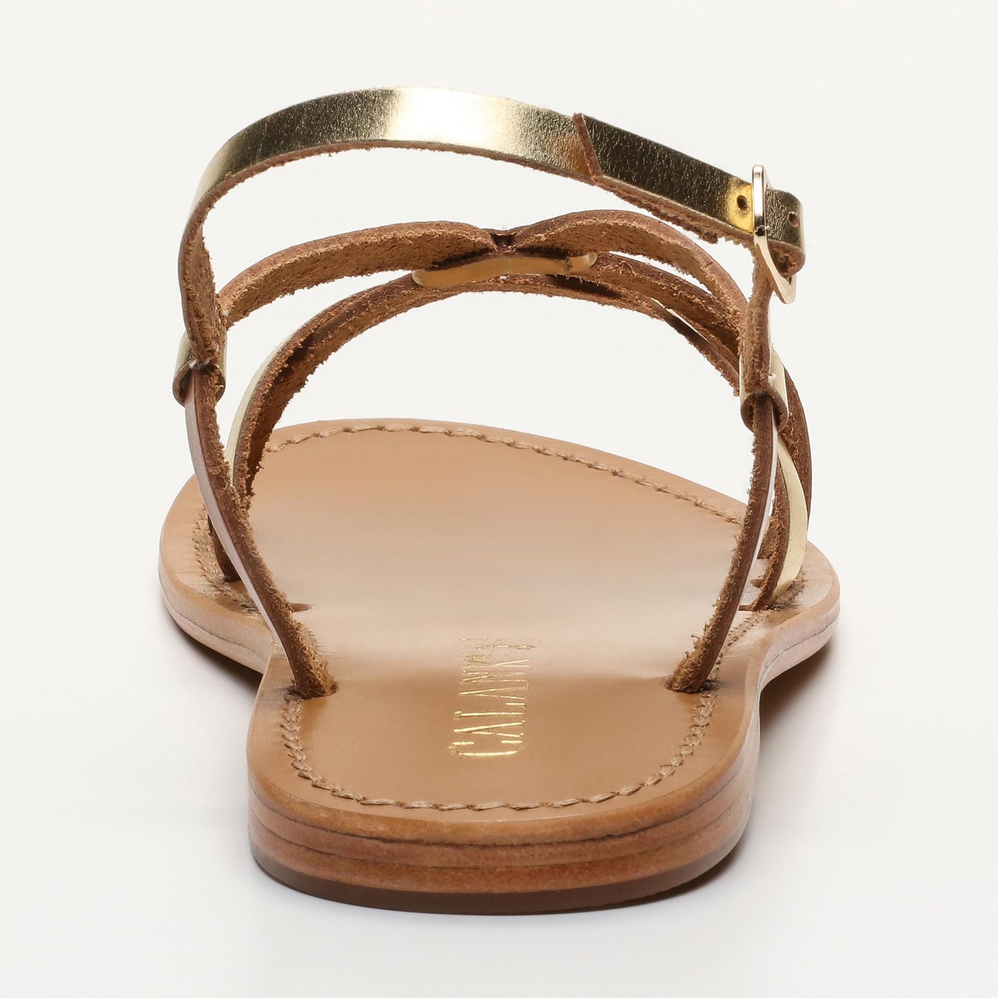 ROZENE sandales en cuir dark gold camel