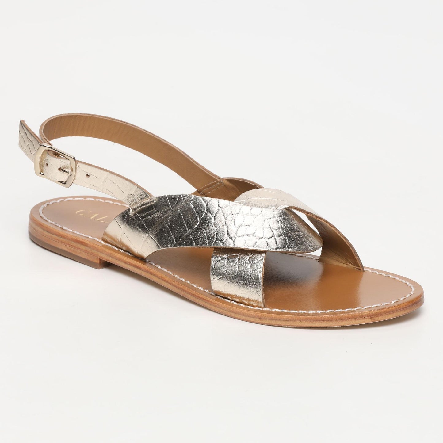 SILVINA sandales en cuir light gold