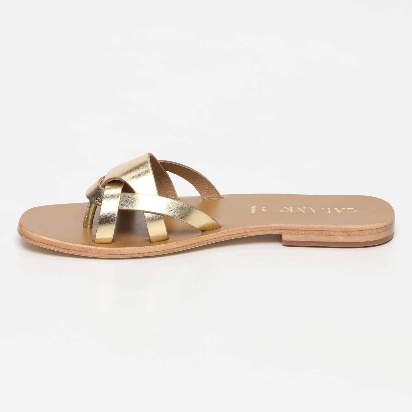SPINEA sandales en cuir dark gold