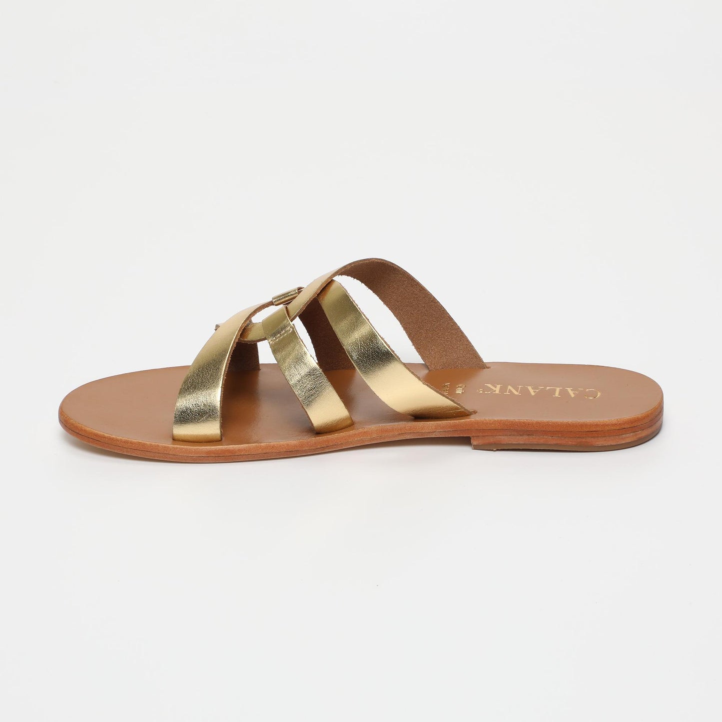 Sarah sandales en cuir dark gold