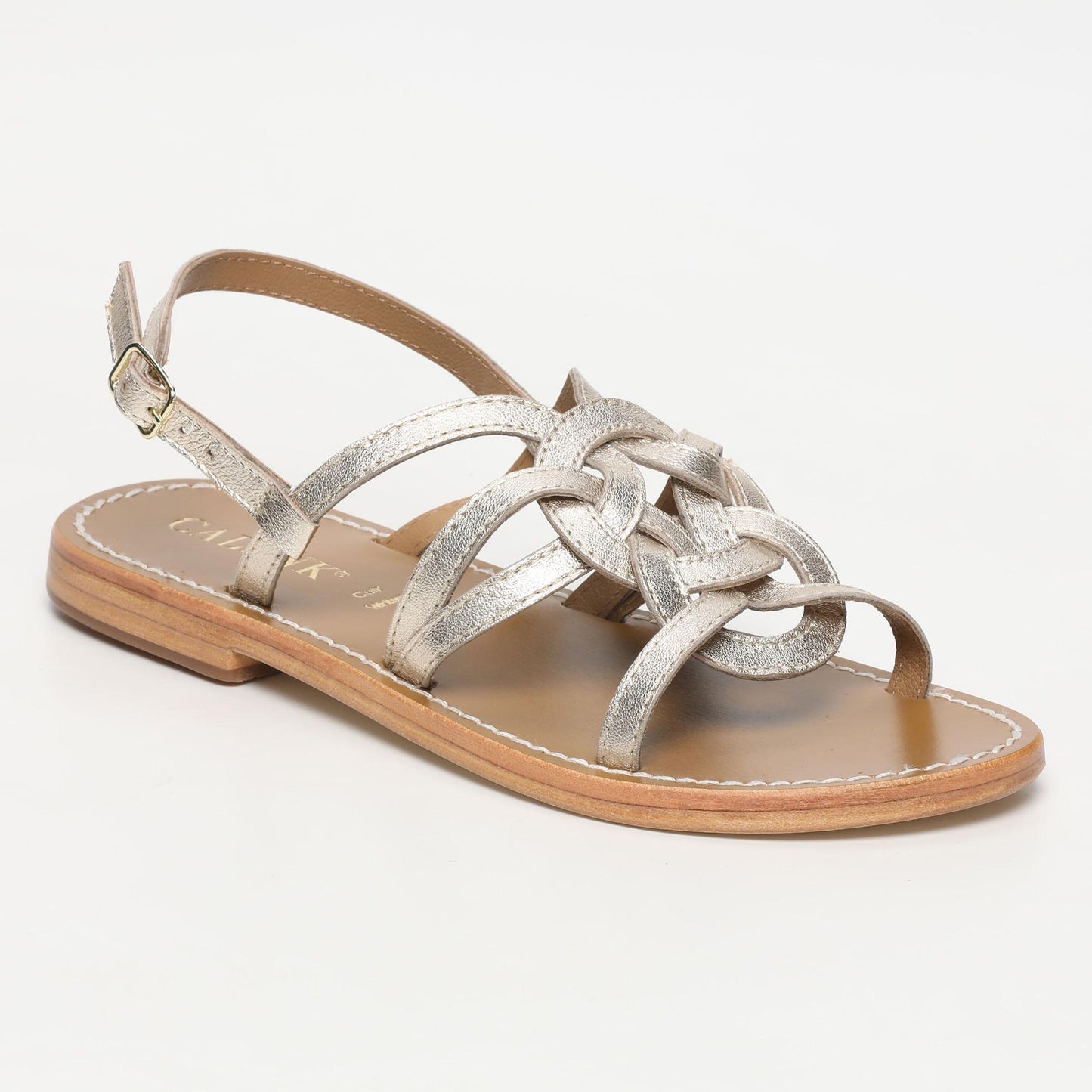 TIVOLI sandales en cuir platinium