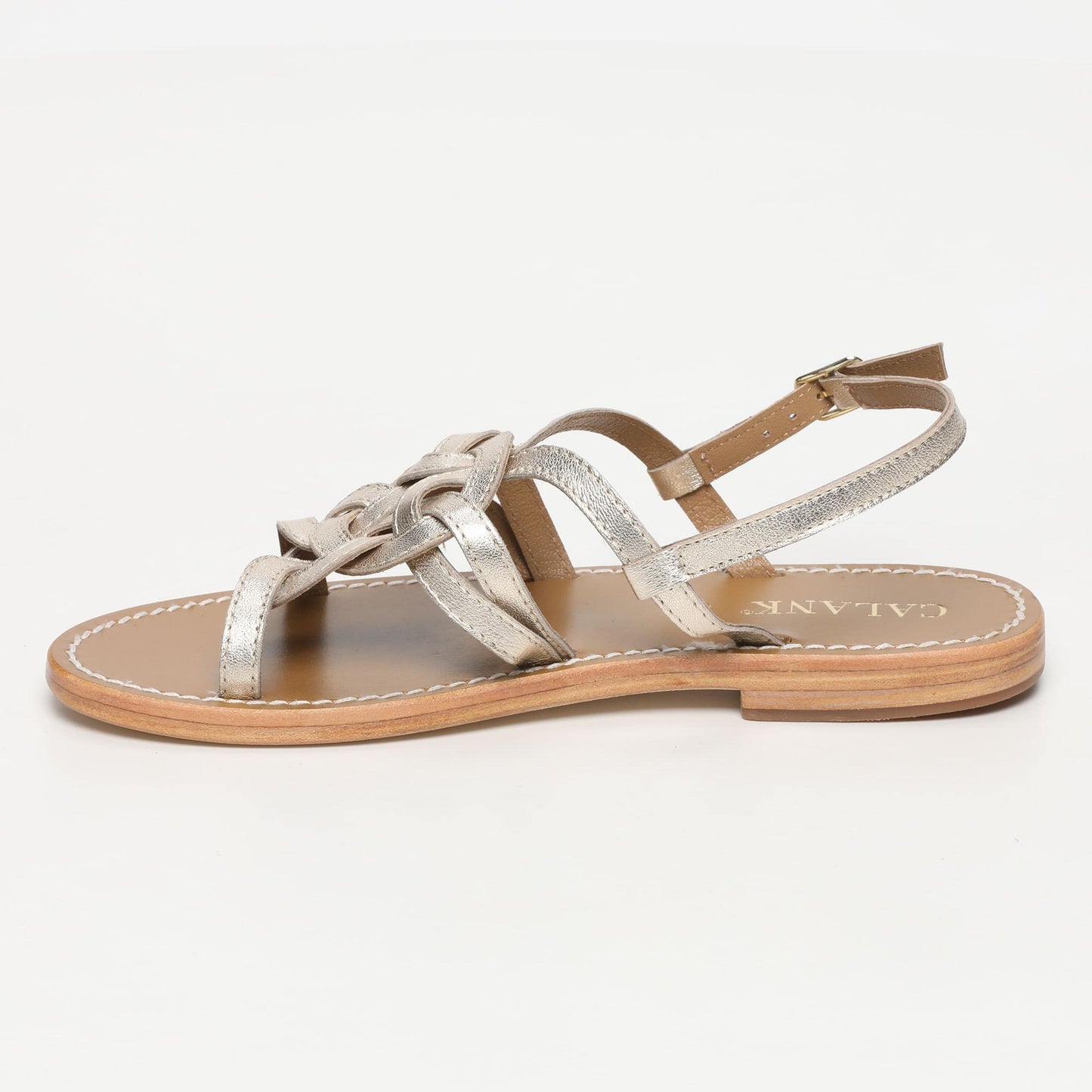 TIVOLI sandales en cuir platinium