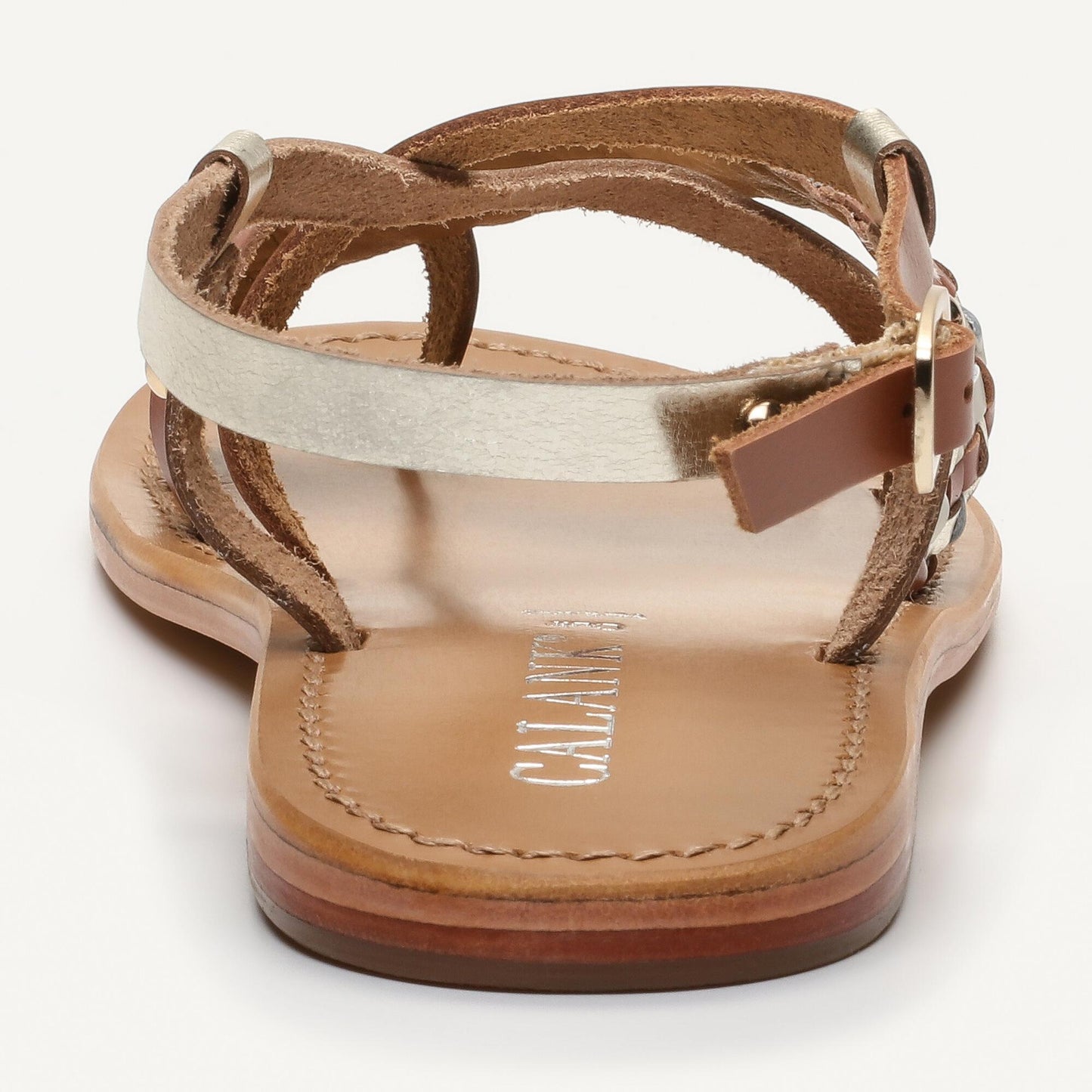 URUGUAIANA sandales en cuir gold camel ivory