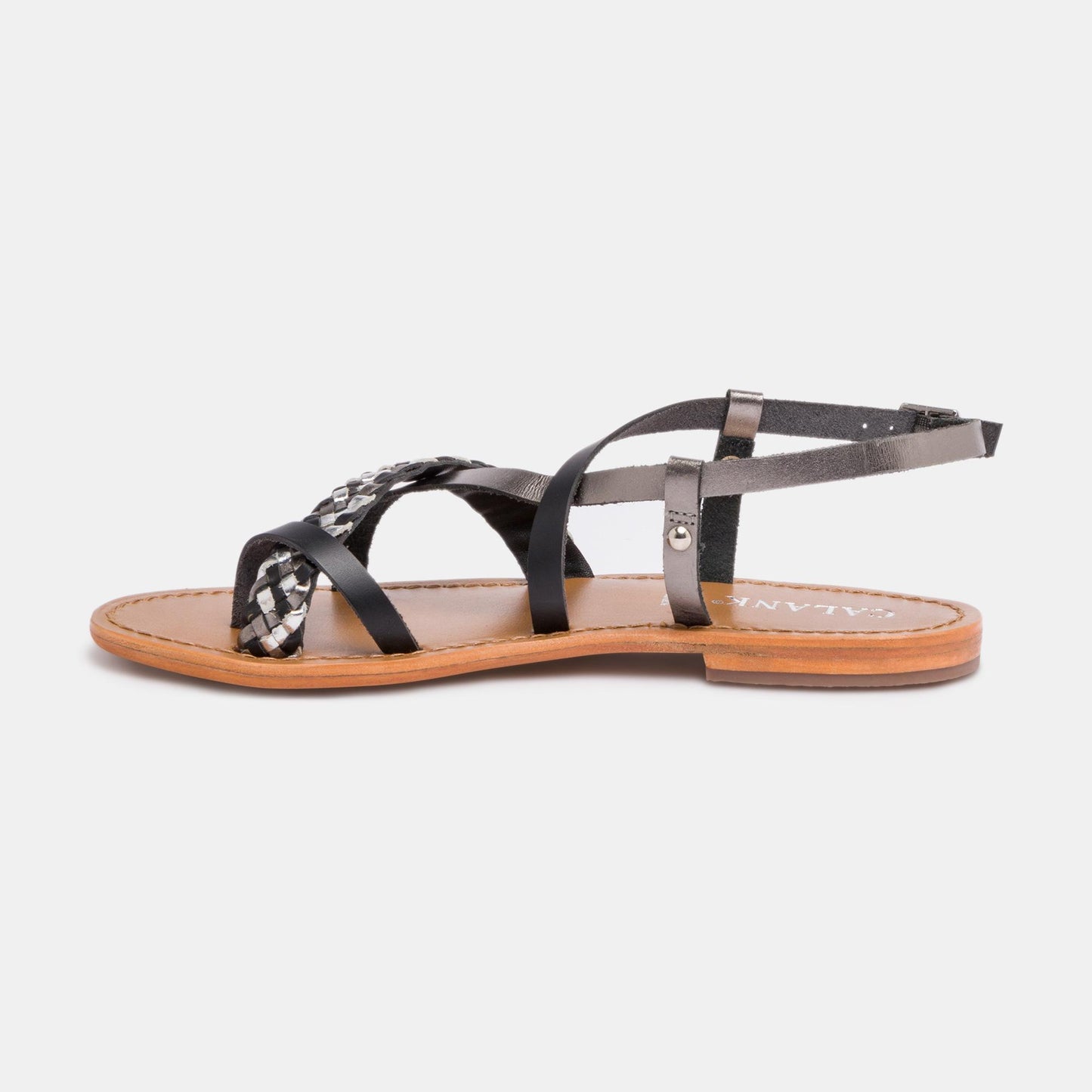 URUGUAIANA sandales en cuir silver black pewter