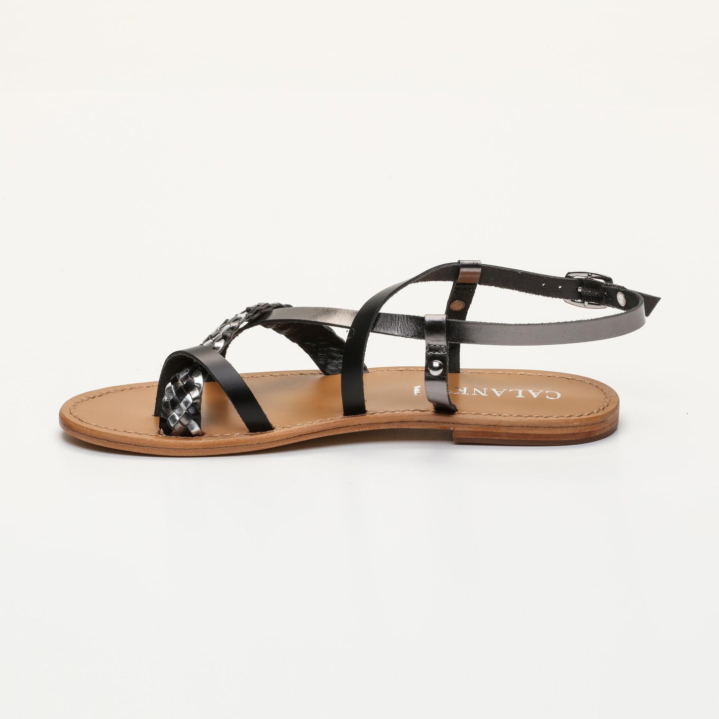 URUGUAIANA sandales en cuir silver black pewter