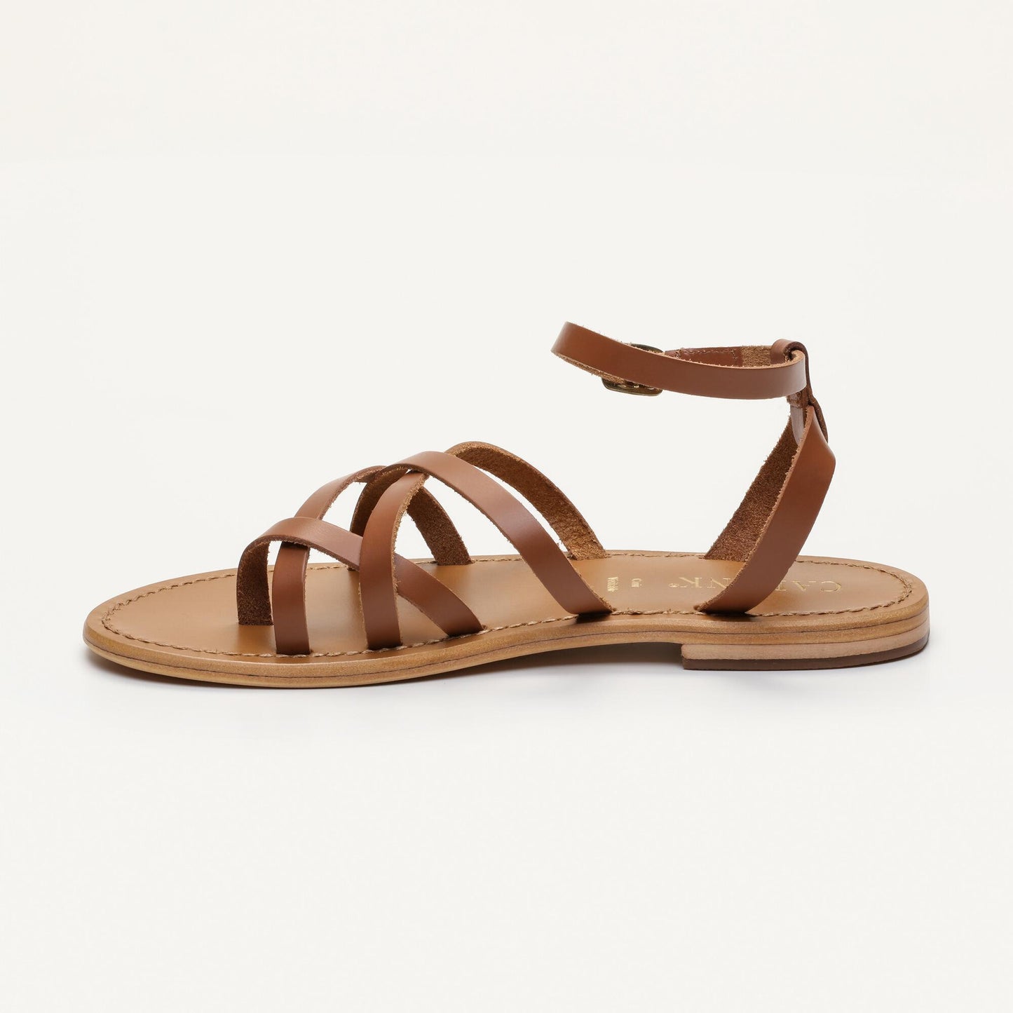 VARELA sandales en cuir camel