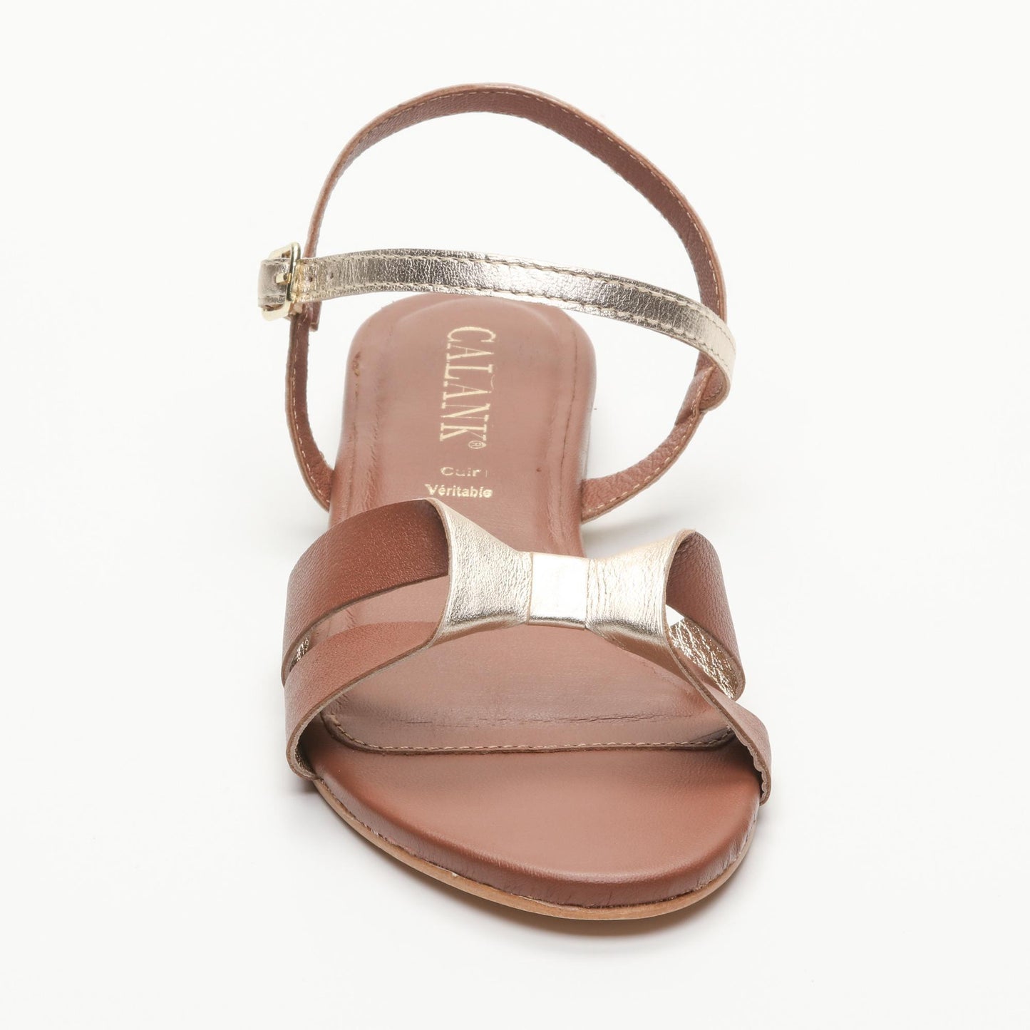 VIROTE sandales en cuir camel gold