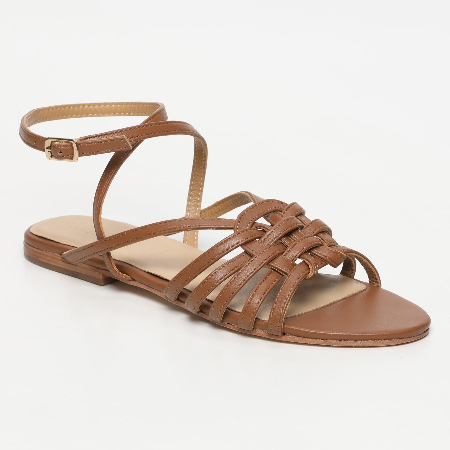 YUNGAY sandales en cuir camel