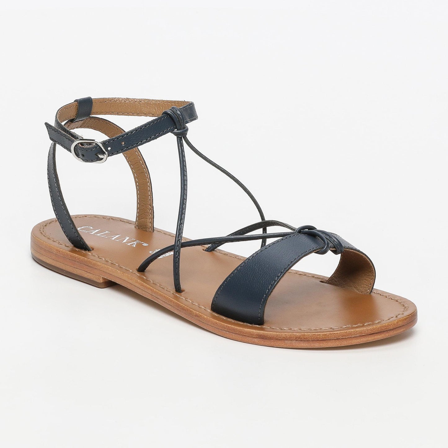 ZELICA sandales en cuir navy
