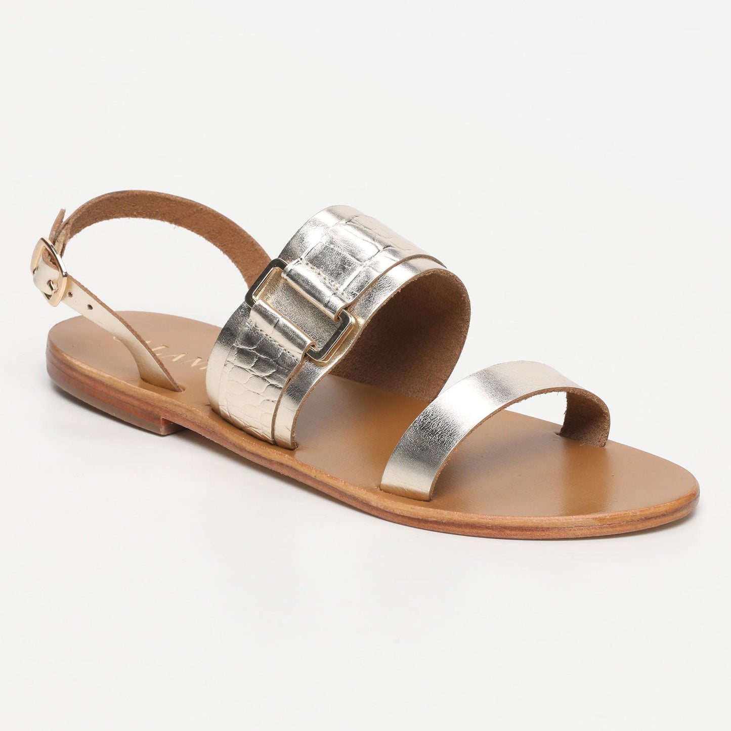 ZURDO sandales en cuir gold