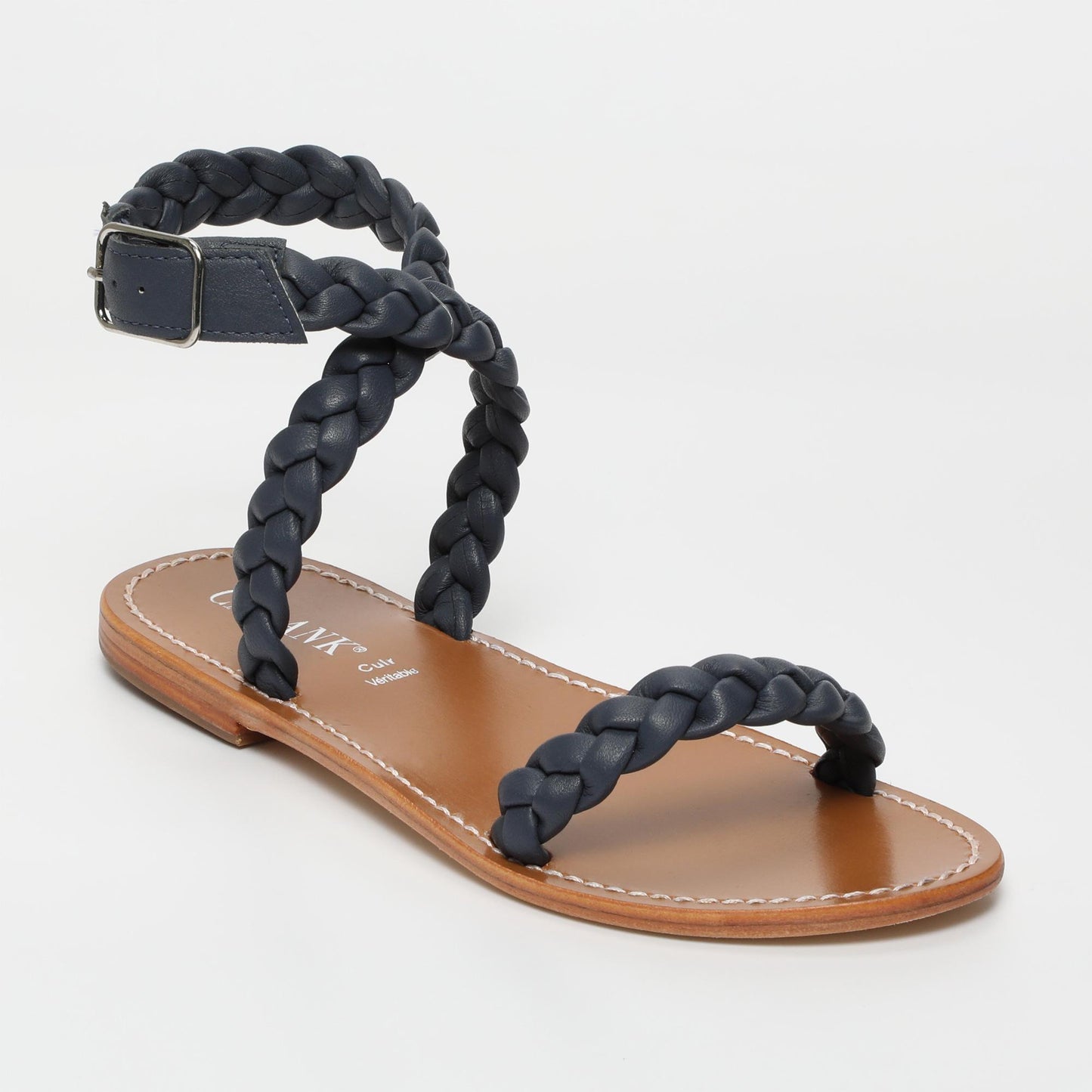lani sandales en cuir navy