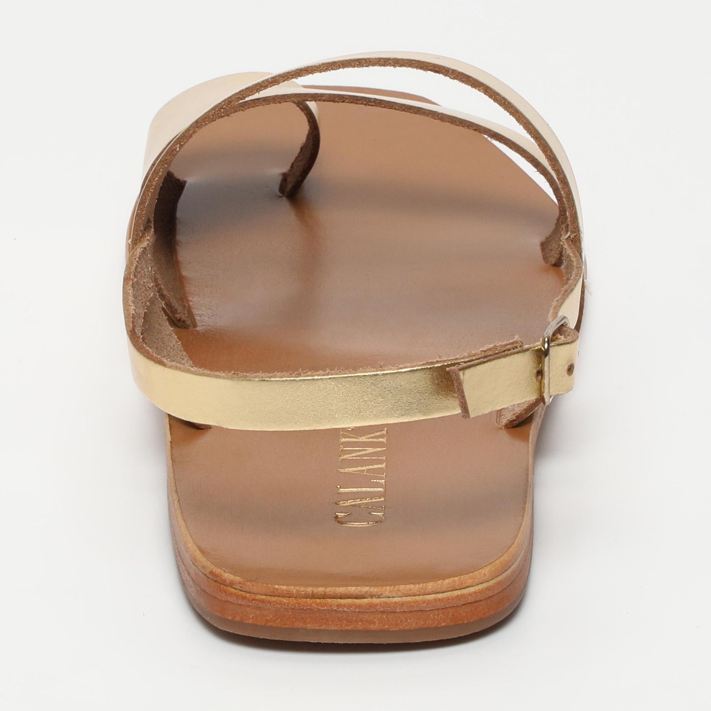 line sandales en cuir dark gold