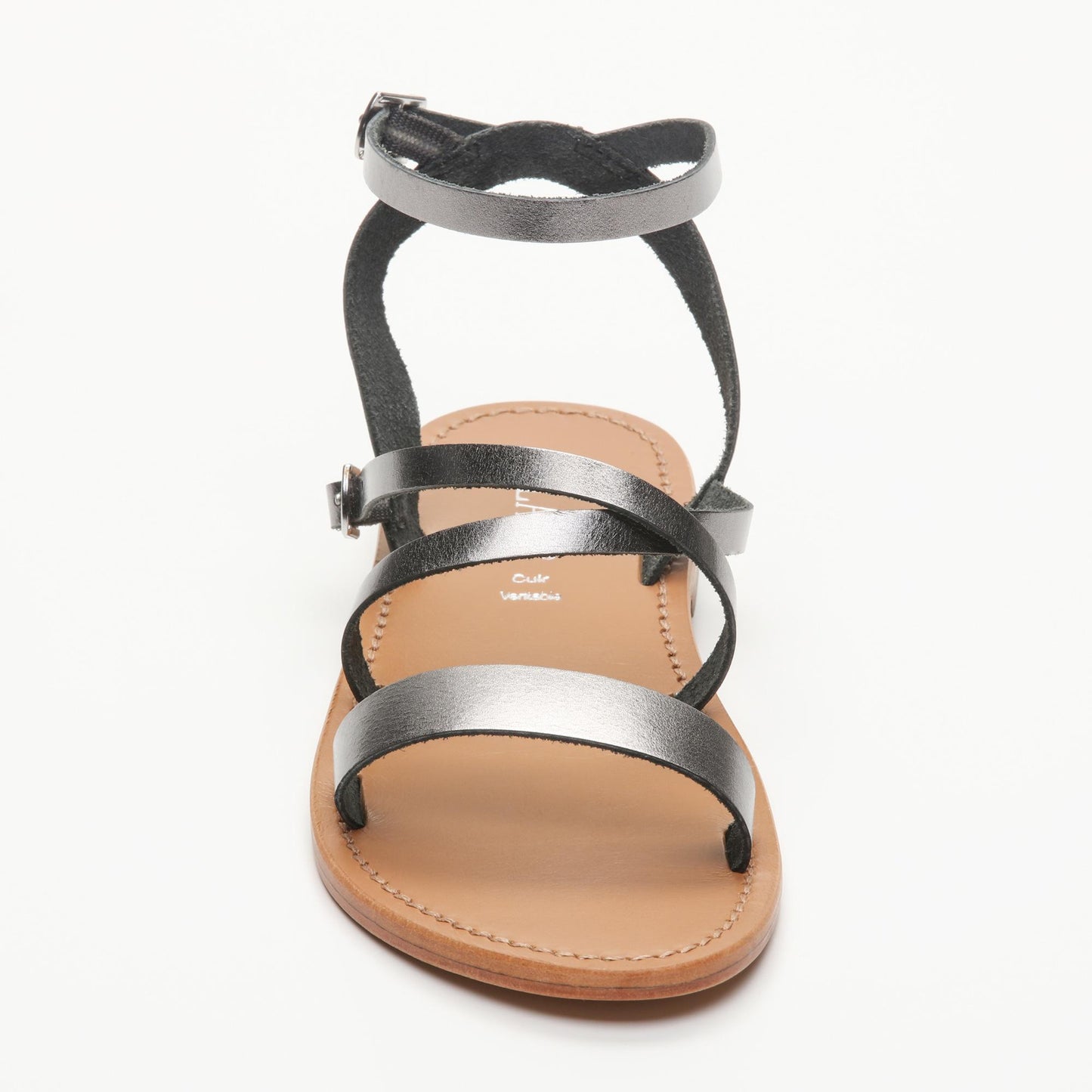 ABEY sandales en cuir pewter