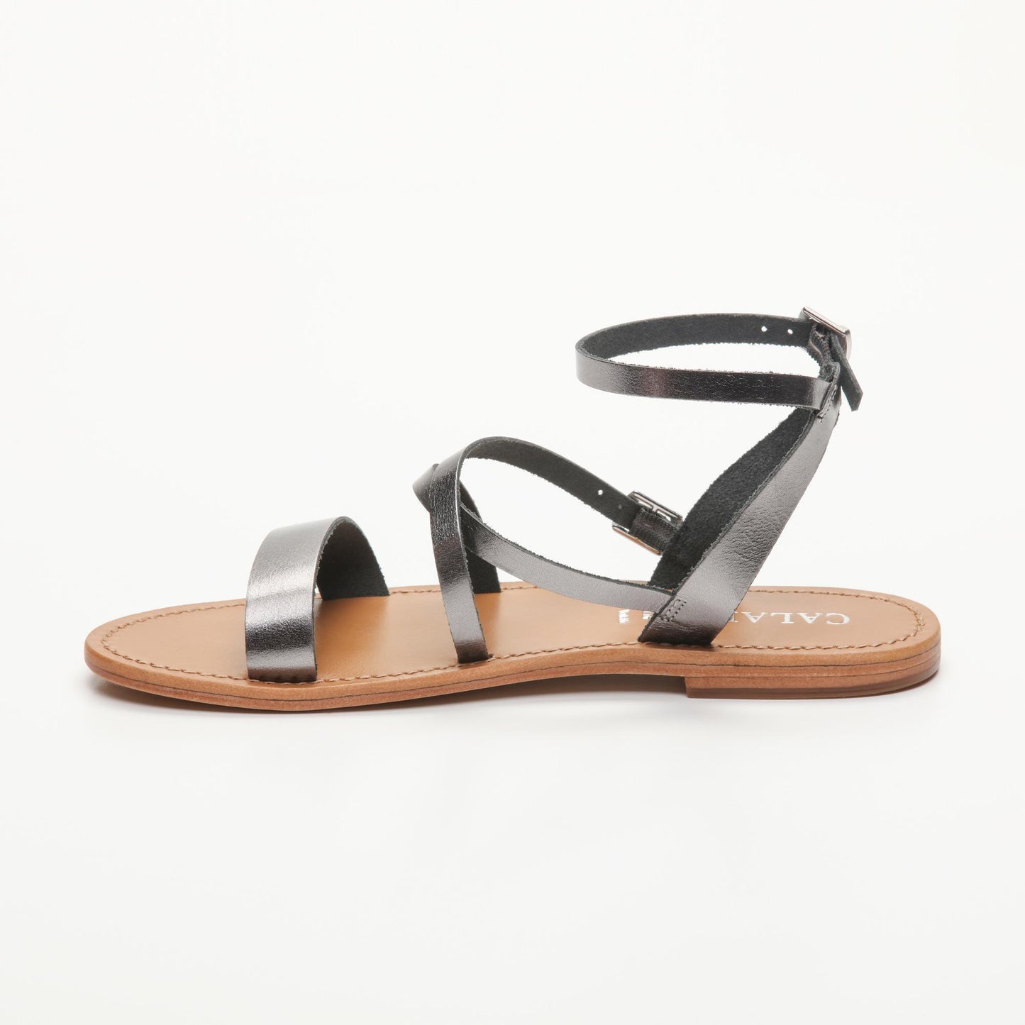 ABEY sandales en cuir pewter