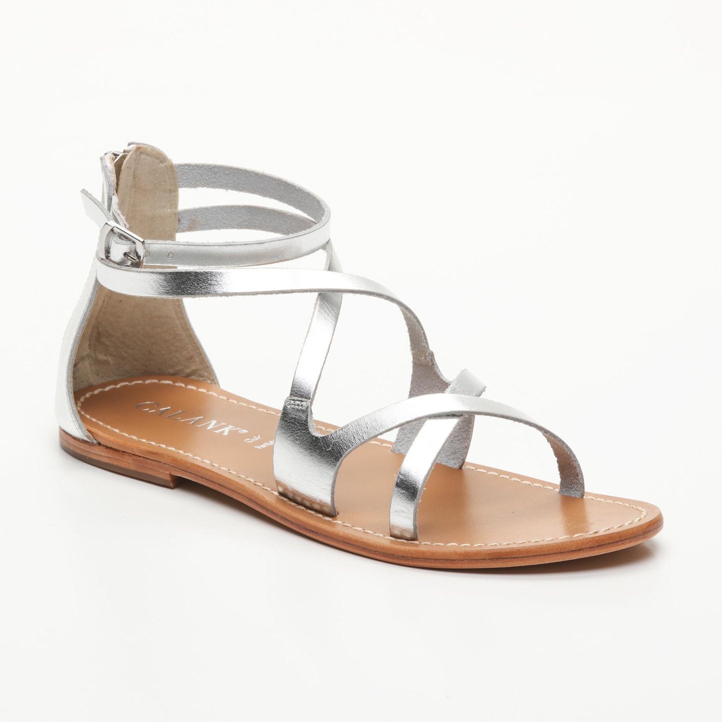 ASTA sandales en cuir silver