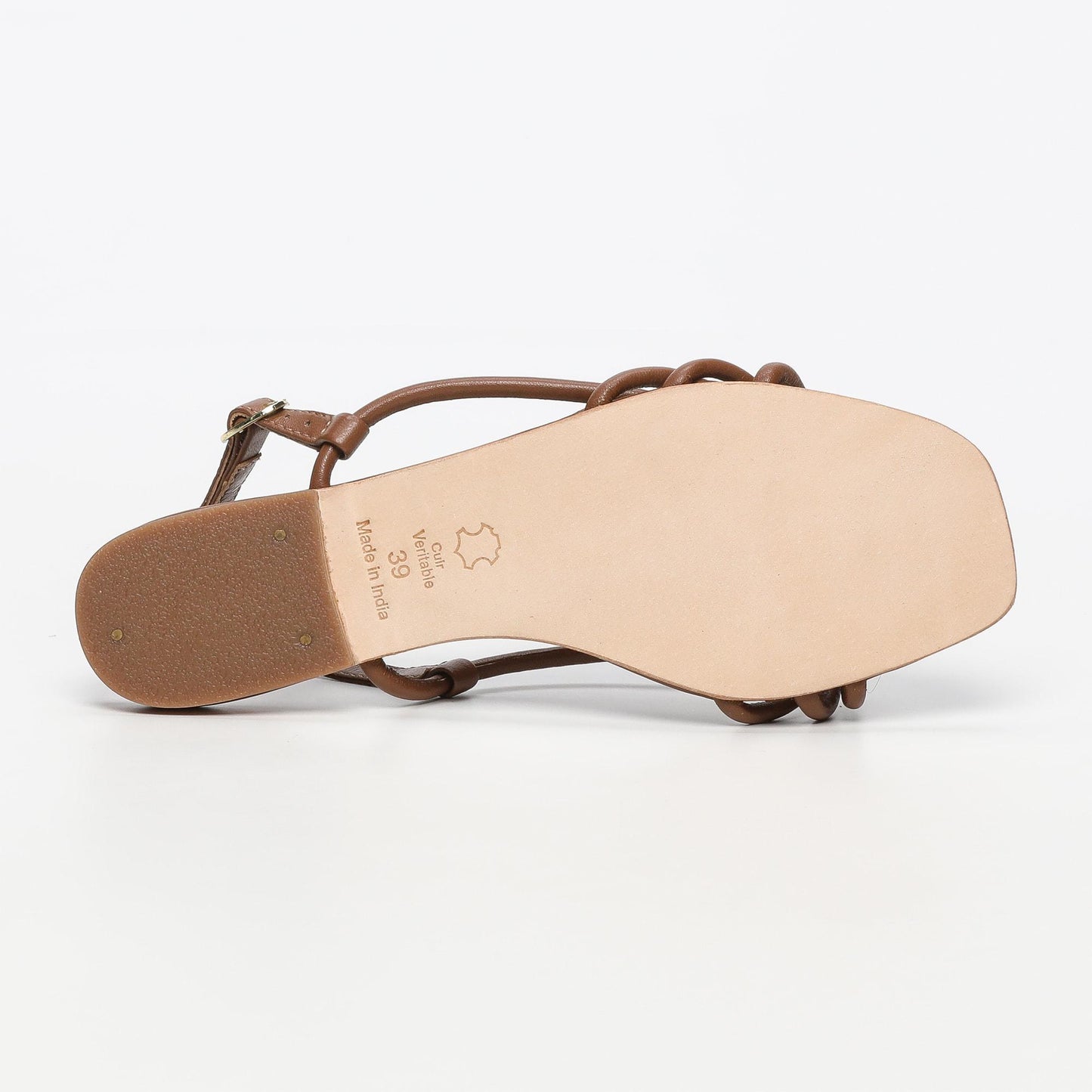 Aachal sandales en cuir camel