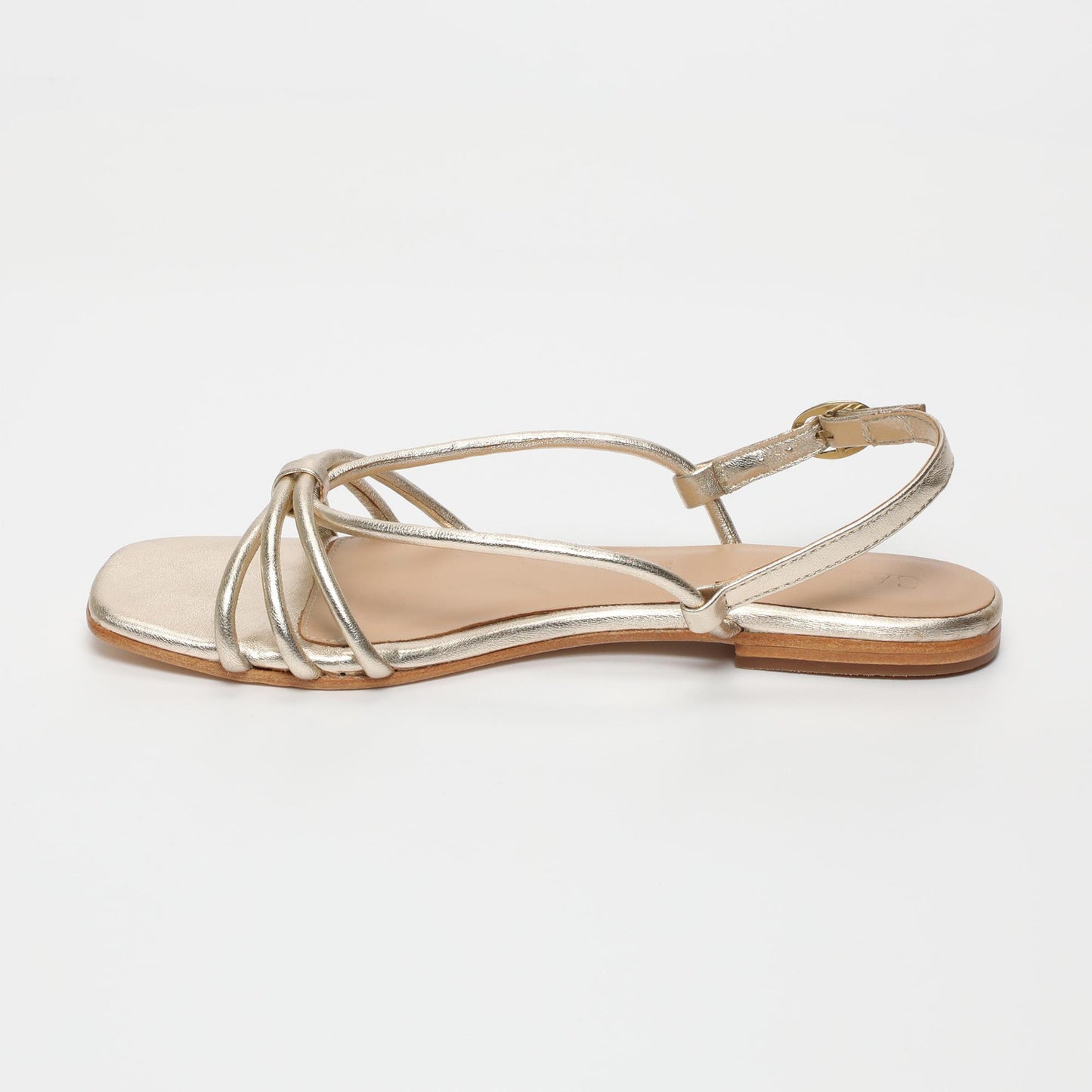 Aachal sandales en cuir platinium