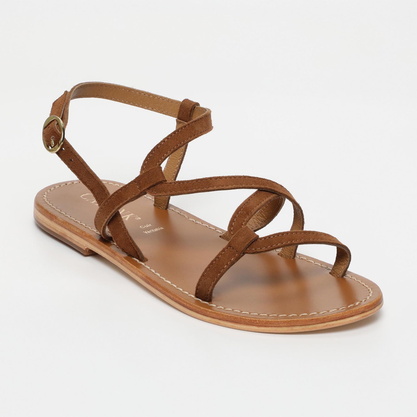 Aaryanna sandales en cuir camel