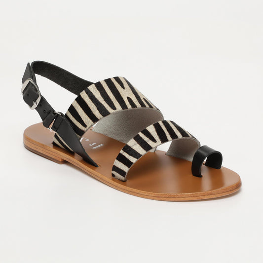 Aashirya sandales en cuir black zebra