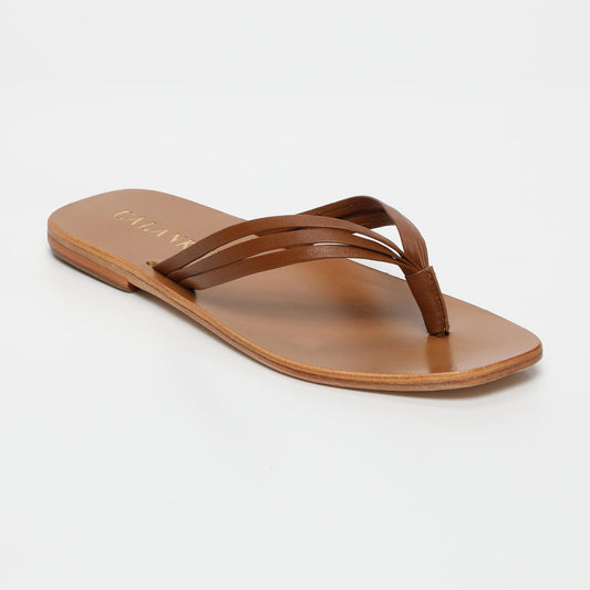 Allison sandales en cuir camel