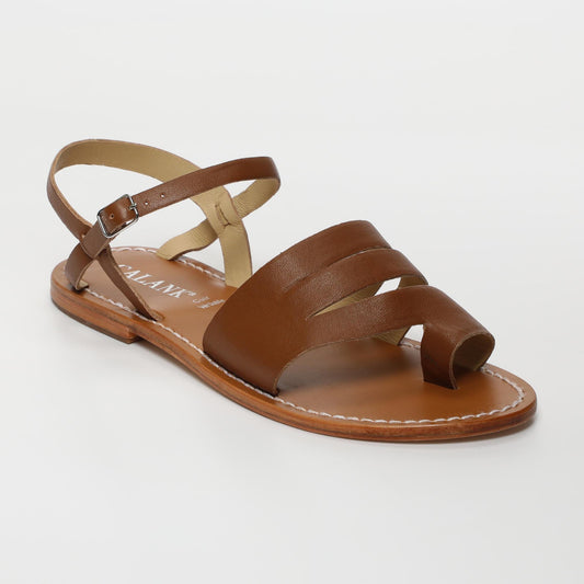 Ana sandales en cuir camel