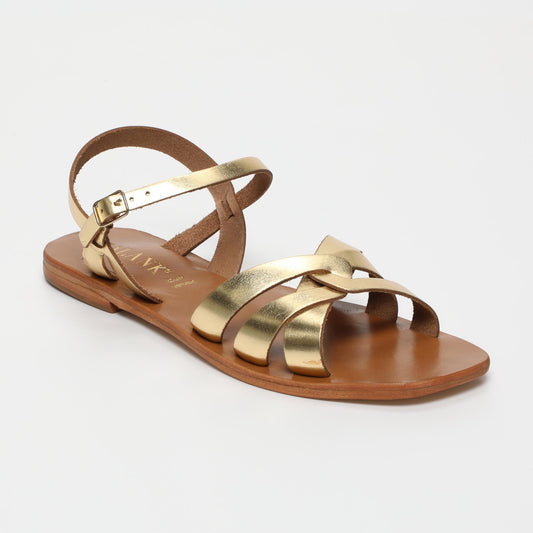 Autumn sandales en cuir dark gold