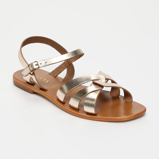 Autumn sandales en cuir gold