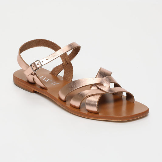Autumn sandales en cuir rosegold
