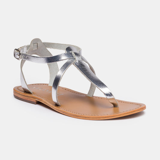 BARRA sandales en cuir silver