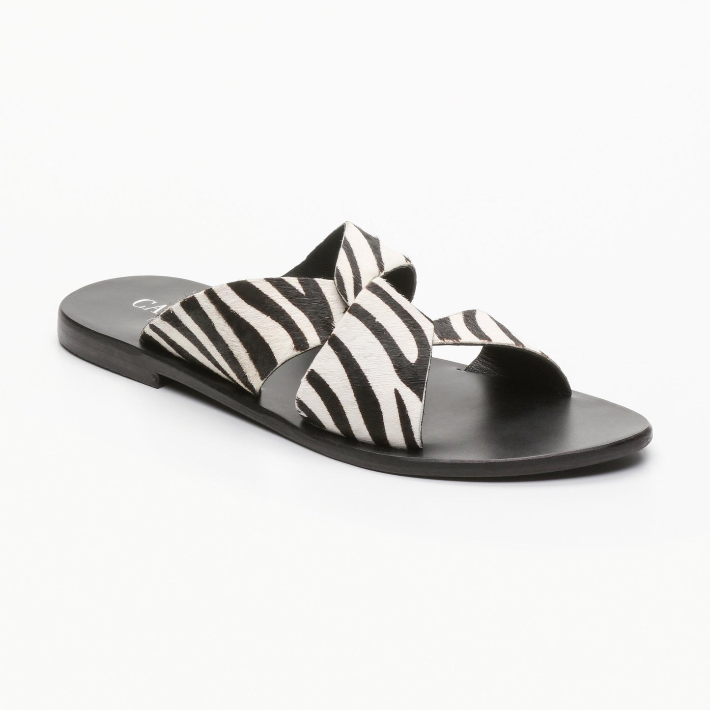 BENGT sandales en cuir zebra