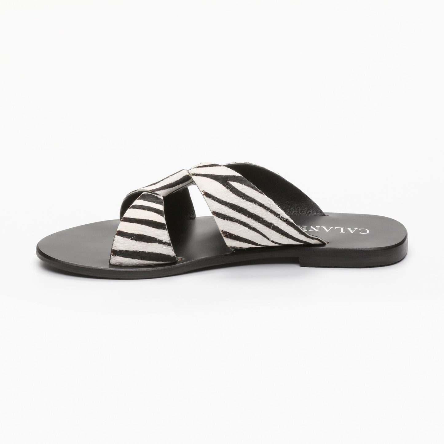 BENGT sandales en cuir zebra