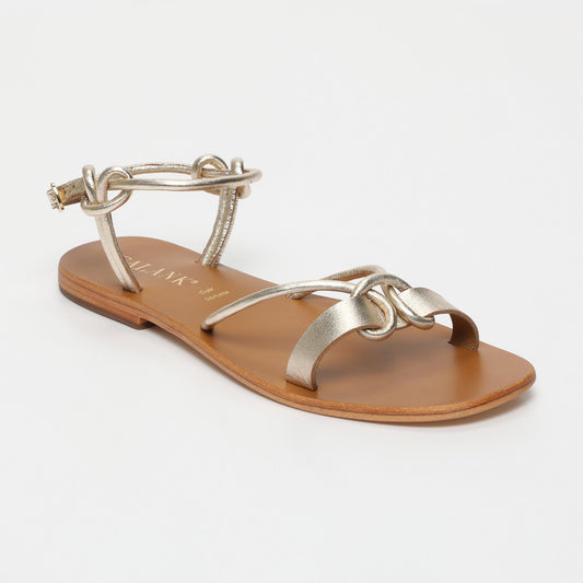 Bhoomika sandales en cuir platinium