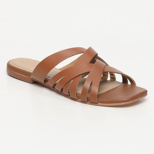CARACOLES sandales en cuir camel
