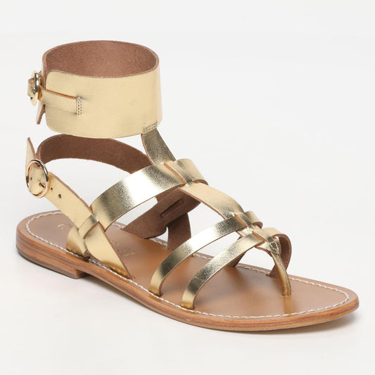 CARAHUE sandales en cuir dark gold