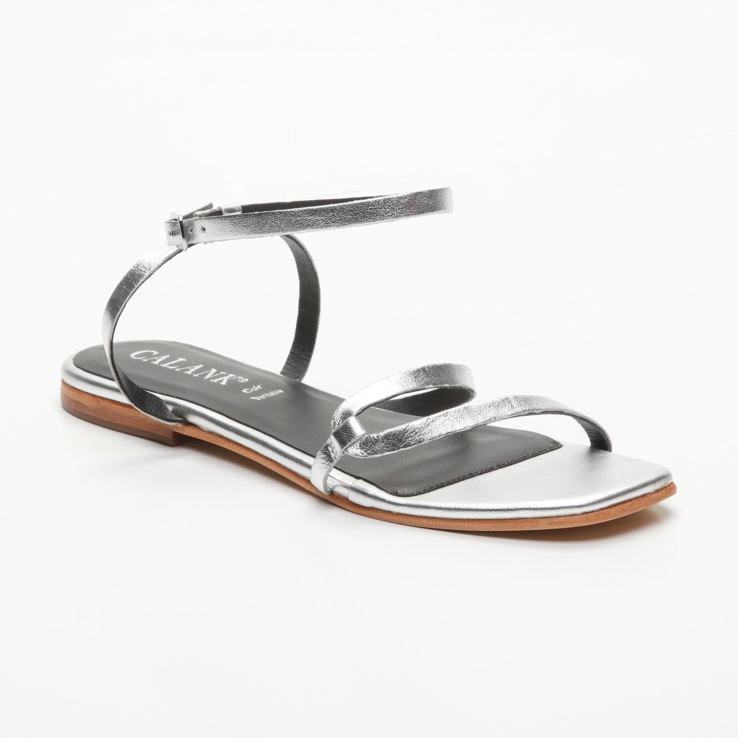 CHALIPA sandales en cuir silver