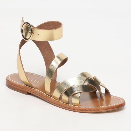 COLICO sandales en cuir dark gold