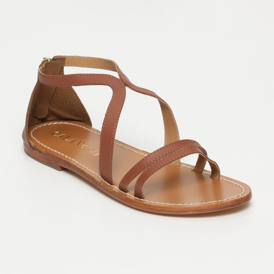 COVAS sandales en cuir camel