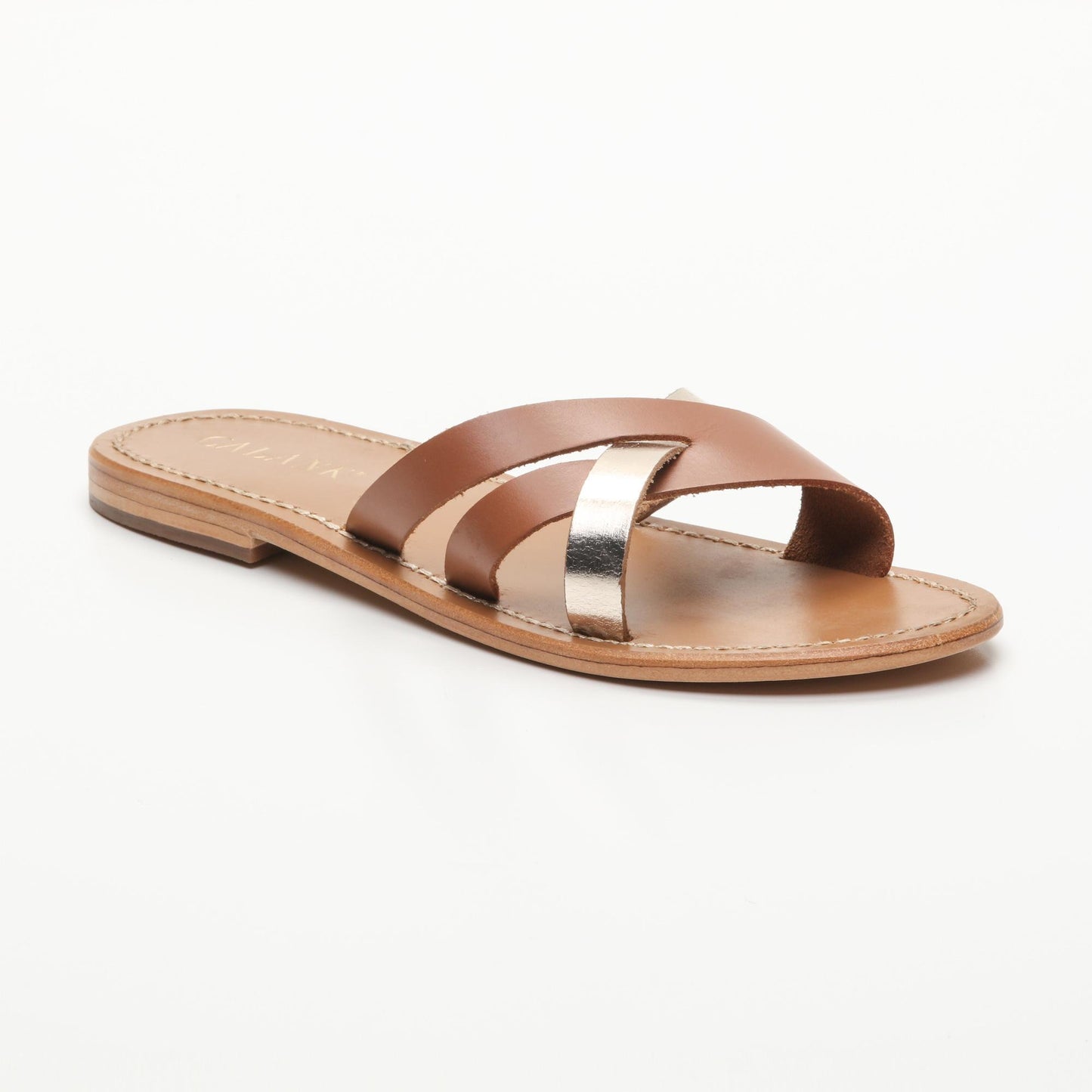 DAERE sandales en cuir camel gold