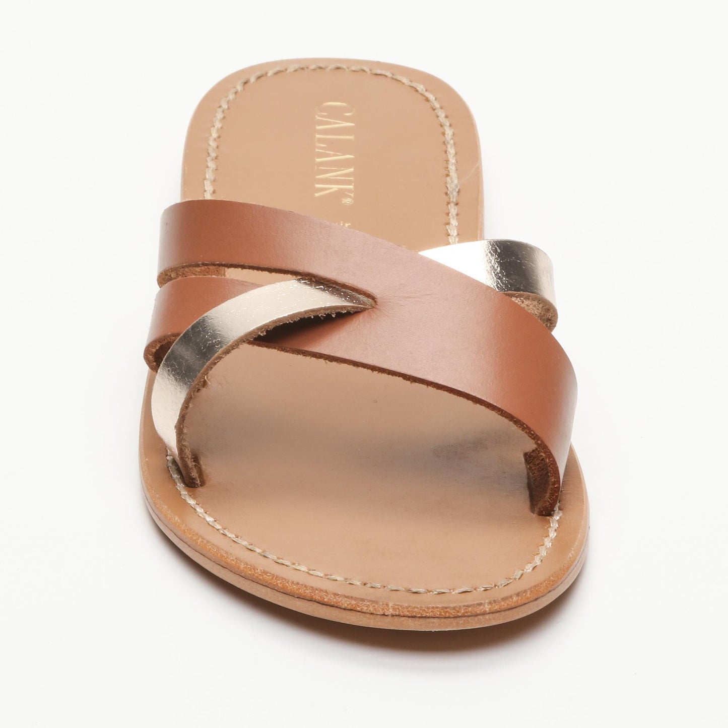 DAERE sandales en cuir camel gold