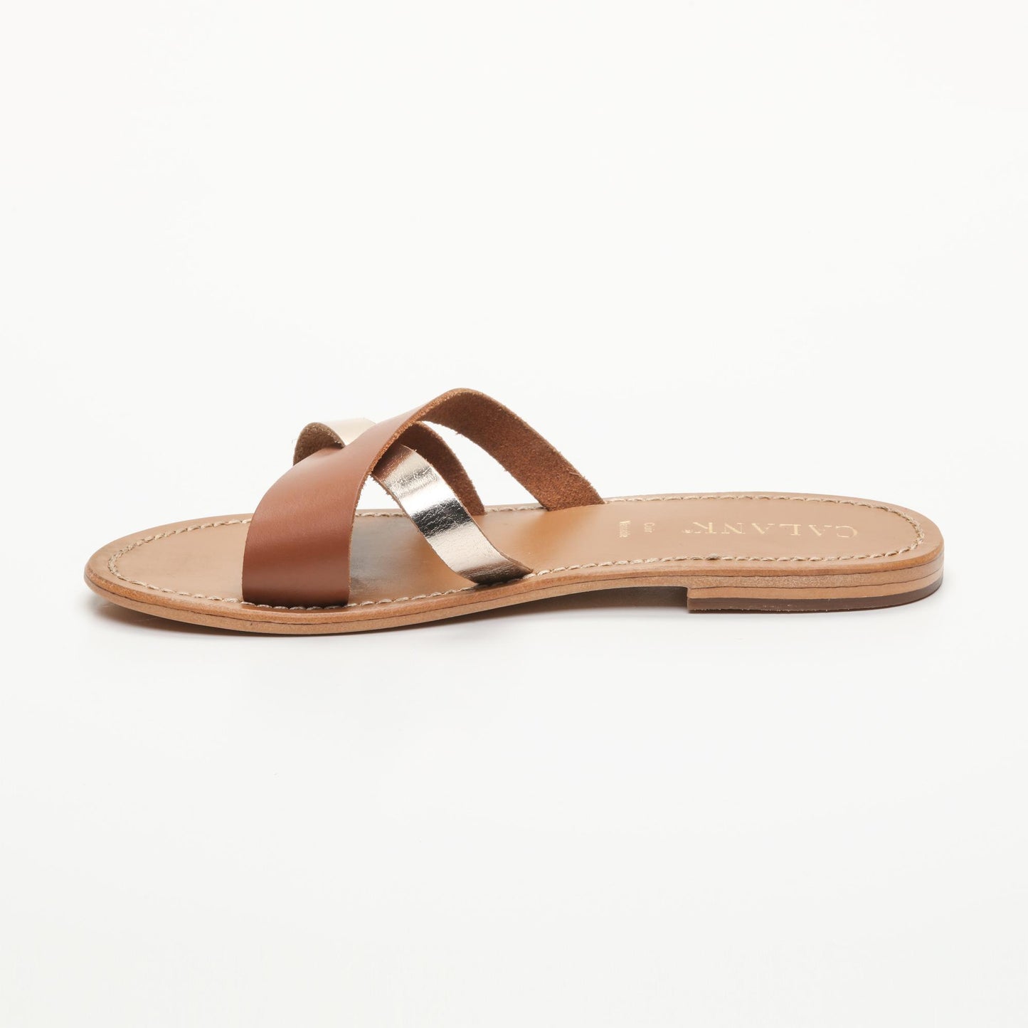 DAERE sandales en cuir camel gold