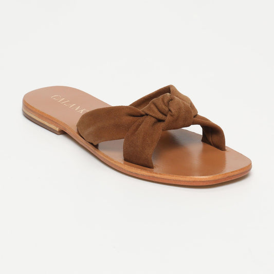 DORREH sandales en cuir camel