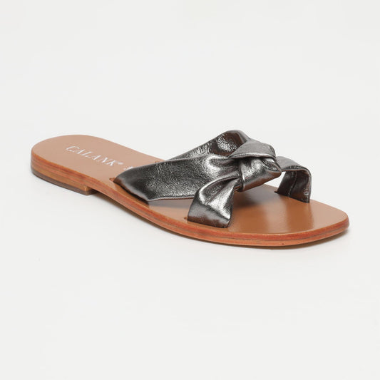 DORREH sandales en cuir pewter