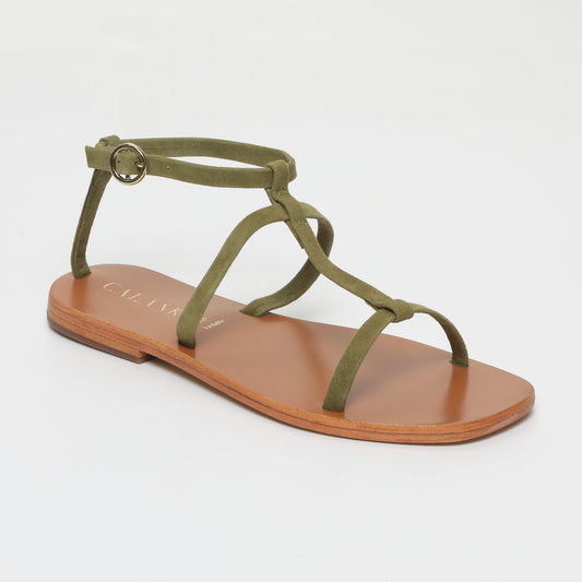 EBRAN sandales en cuir olive