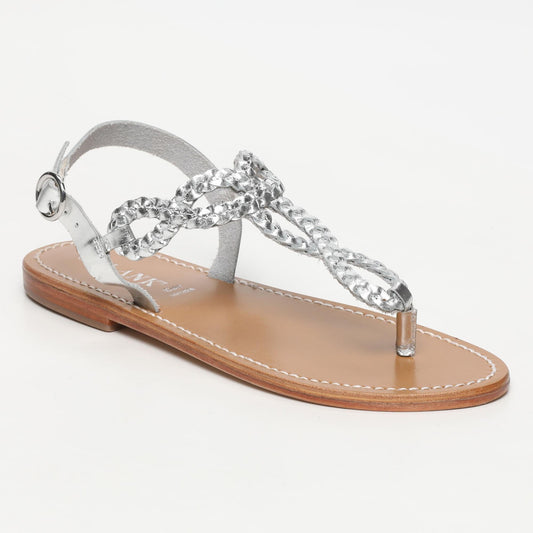 ELICURA sandales en cuir silver